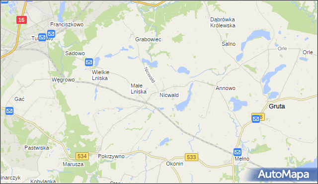 mapa Nicwałd, Nicwałd na mapie Targeo