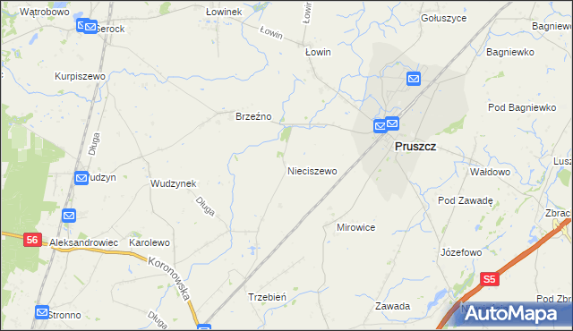 mapa Nieciszewo, Nieciszewo na mapie Targeo