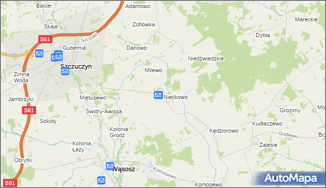 mapa Niećkowo, Niećkowo na mapie Targeo