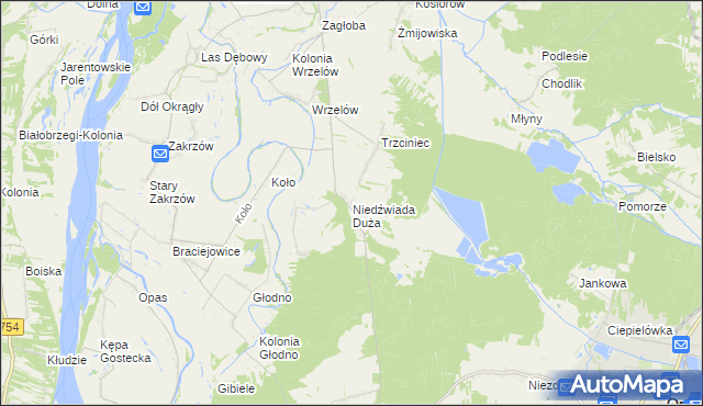 mapa Niedźwiada Duża, Niedźwiada Duża na mapie Targeo