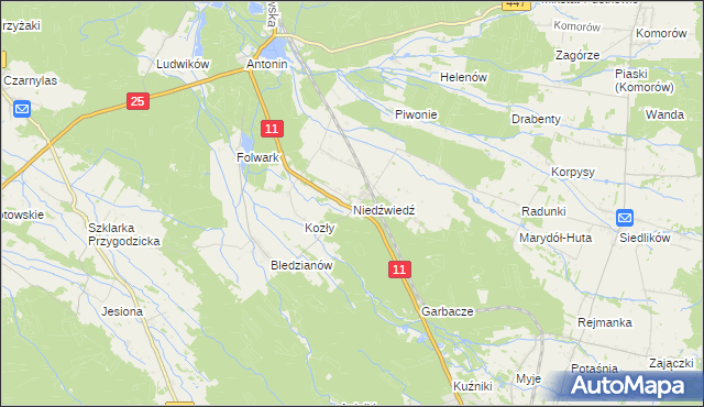 mapa Niedźwiedź gmina Ostrzeszów, Niedźwiedź gmina Ostrzeszów na mapie Targeo