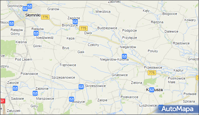 mapa Niegardów-Kolonia, Niegardów-Kolonia na mapie Targeo