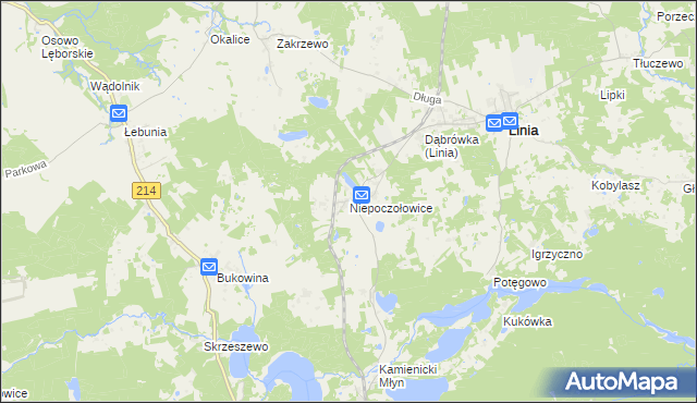 mapa Niepoczołowice, Niepoczołowice na mapie Targeo