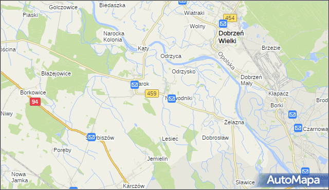 mapa Niewodniki, Niewodniki na mapie Targeo