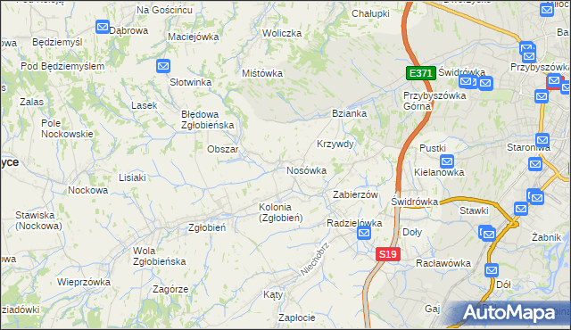 mapa Nosówka, Nosówka na mapie Targeo