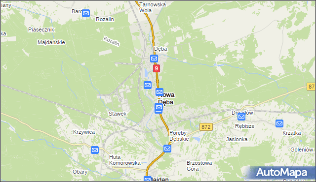 mapa Nowa Dęba, Nowa Dęba na mapie Targeo