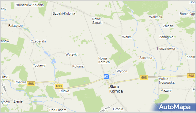 mapa Nowa Kornica, Nowa Kornica na mapie Targeo