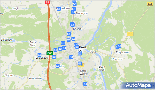 mapa Nowa Sól, Nowa Sól na mapie Targeo