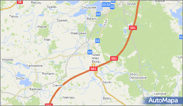 mapa Nowa Wieś Ełcka, Nowa Wieś Ełcka na mapie Targeo