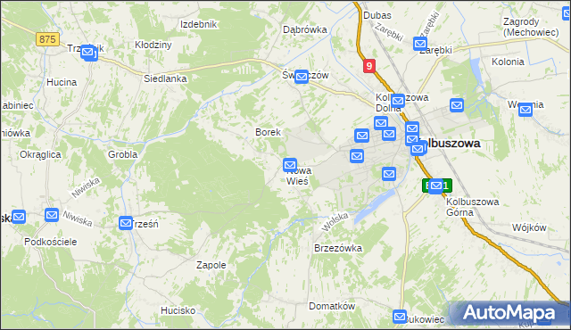 mapa Nowa Wieś gmina Kolbuszowa, Nowa Wieś gmina Kolbuszowa na mapie Targeo