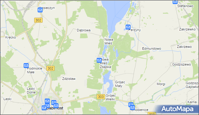 mapa Nowa Wieś Zbąska, Nowa Wieś Zbąska na mapie Targeo