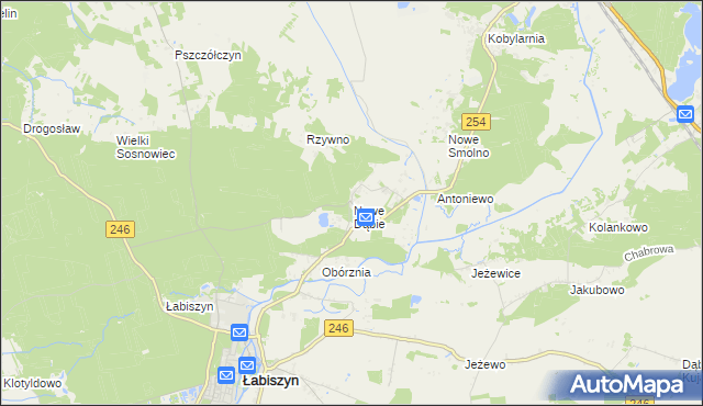 mapa Nowe Dąbie, Nowe Dąbie na mapie Targeo