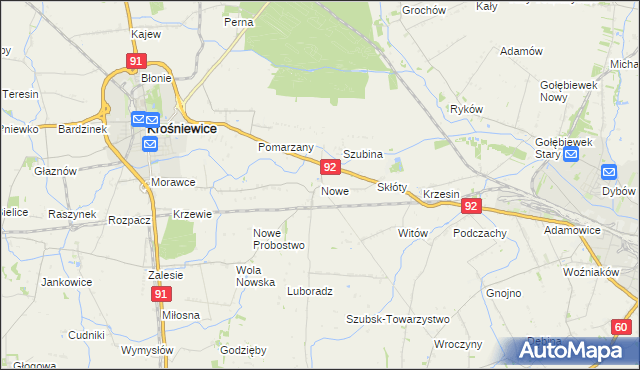 mapa Nowe gmina Krośniewice, Nowe gmina Krośniewice na mapie Targeo