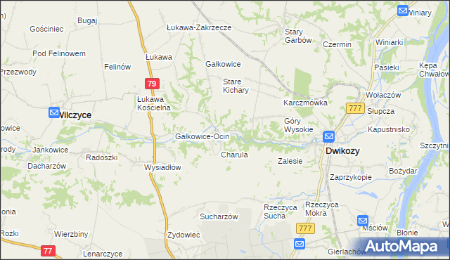 mapa Nowe Kichary, Nowe Kichary na mapie Targeo