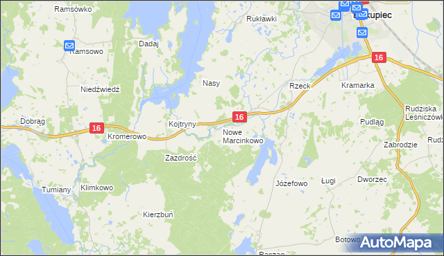 mapa Nowe Marcinkowo, Nowe Marcinkowo na mapie Targeo