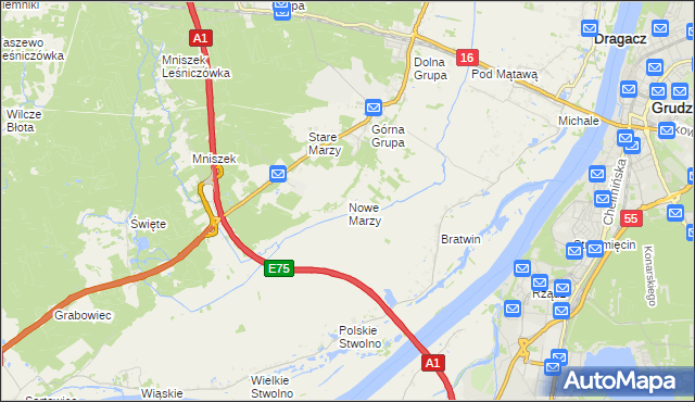 mapa Nowe Marzy, Nowe Marzy na mapie Targeo