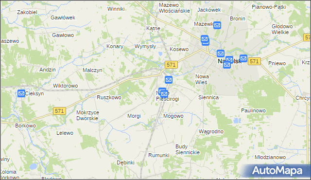 mapa Nowe Pieścirogi, Nowe Pieścirogi na mapie Targeo