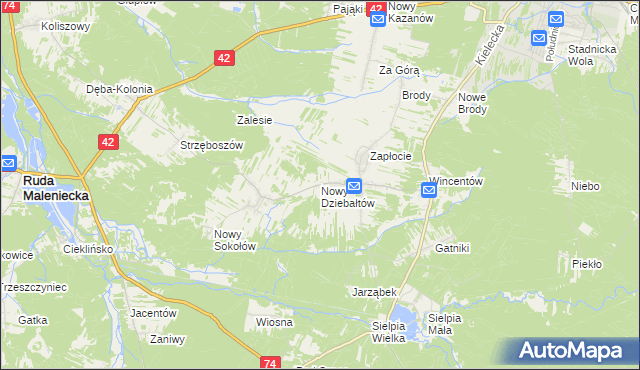 mapa Nowy Dziebałtów, Nowy Dziebałtów na mapie Targeo