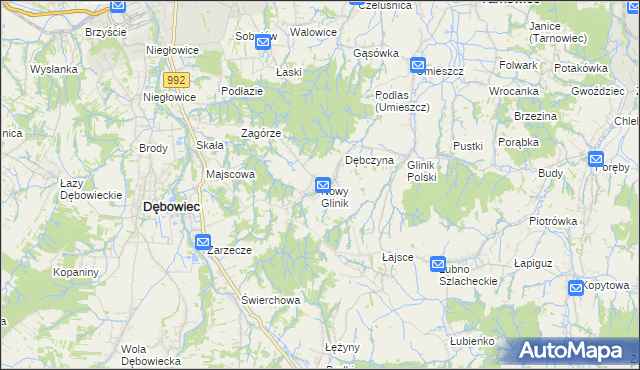 mapa Nowy Glinik, Nowy Glinik na mapie Targeo