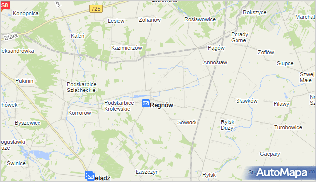 mapa Nowy Regnów, Nowy Regnów na mapie Targeo