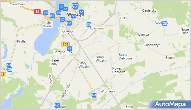 mapa Nowy Widzim, Nowy Widzim na mapie Targeo