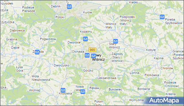 mapa Nowy Wiśnicz, Nowy Wiśnicz na mapie Targeo