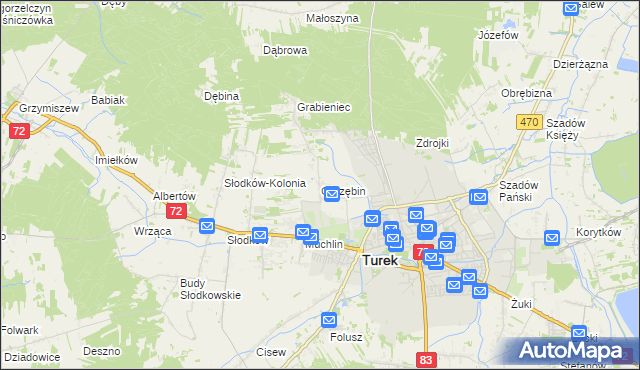 mapa Obrzębin, Obrzębin na mapie Targeo