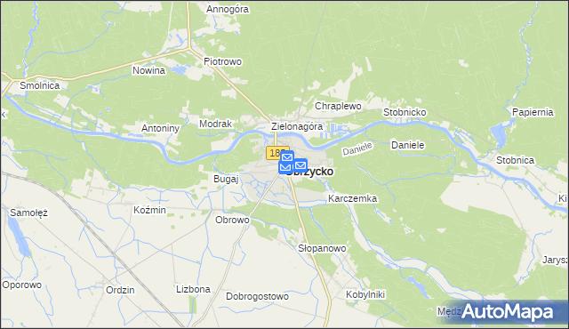 mapa Obrzycko, Obrzycko na mapie Targeo