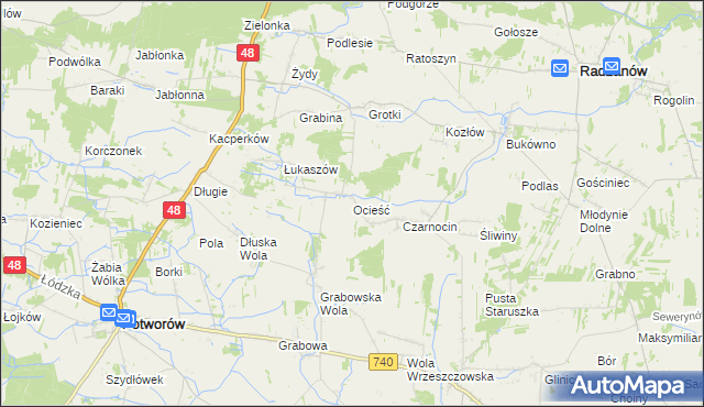 mapa Ocieść, Ocieść na mapie Targeo