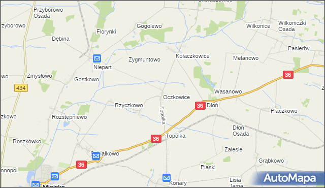 mapa Oczkowice, Oczkowice na mapie Targeo