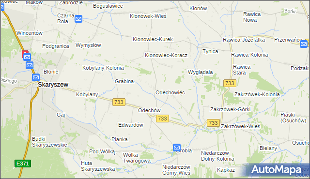 mapa Odechowiec, Odechowiec na mapie Targeo