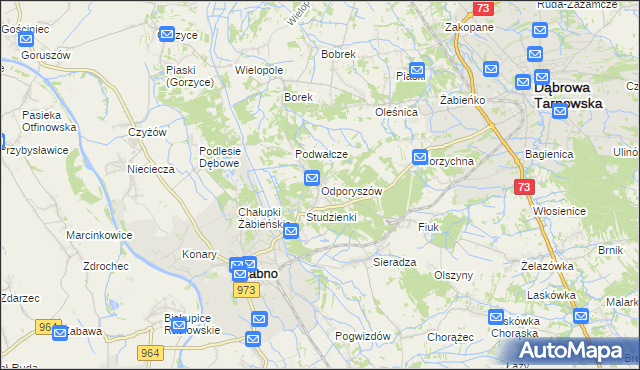 mapa Odporyszów, Odporyszów na mapie Targeo