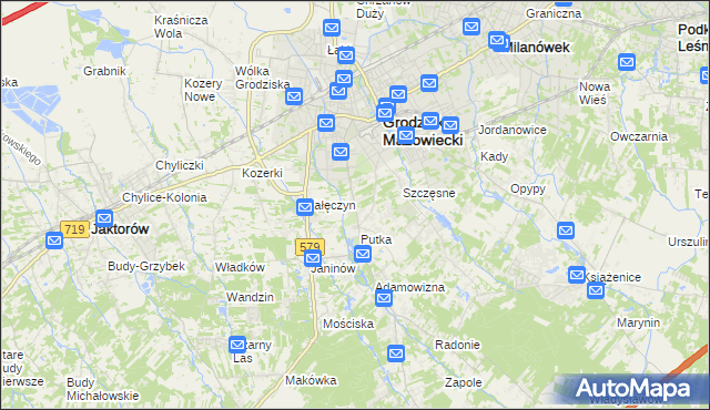 mapa Odrano-Wola, Odrano-Wola na mapie Targeo