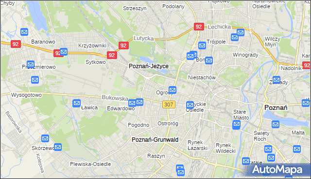 mapa Ogrody gmina Poznań, Ogrody gmina Poznań na mapie Targeo