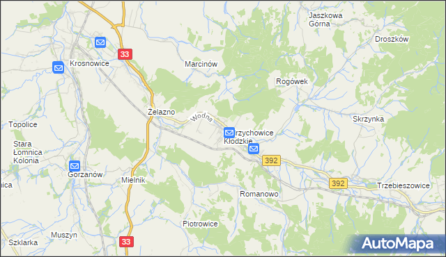 mapa Ołdrzychowice Kłodzkie, Ołdrzychowice Kłodzkie na mapie Targeo