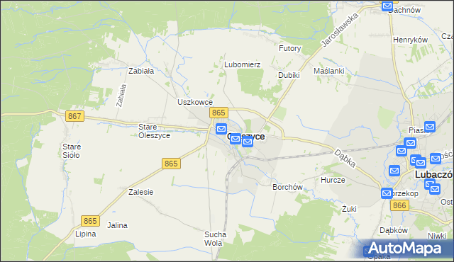 mapa Oleszyce, Oleszyce na mapie Targeo