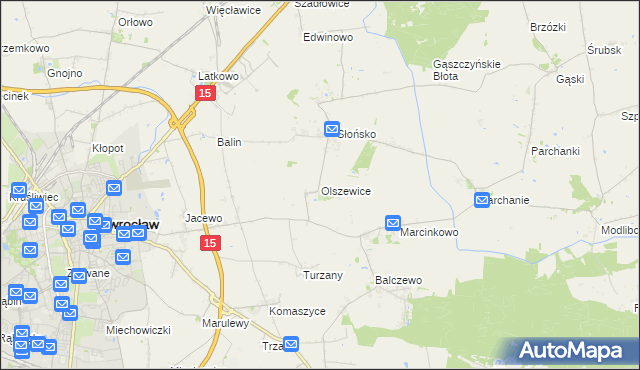 mapa Olszewice gmina Inowrocław, Olszewice gmina Inowrocław na mapie Targeo
