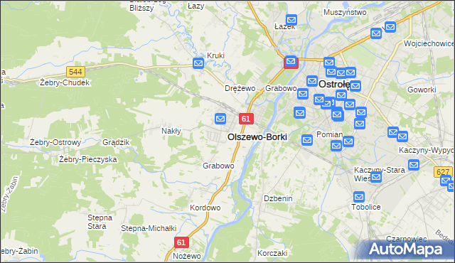 mapa Olszewo-Borki, Olszewo-Borki na mapie Targeo