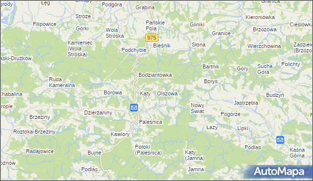 mapa Olszowa gmina Zakliczyn, Olszowa gmina Zakliczyn na mapie Targeo