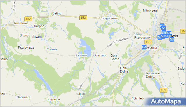 mapa Oparzno, Oparzno na mapie Targeo