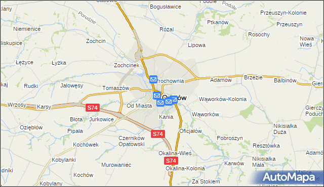 mapa Opatów, Opatów na mapie Targeo