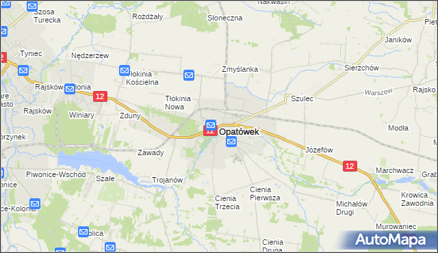 mapa Opatówek powiat kaliski, Opatówek powiat kaliski na mapie Targeo