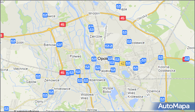 mapa Opola, Opole na mapie Targeo
