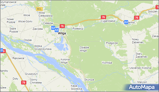 mapa Osiedle Wilga, Osiedle Wilga na mapie Targeo