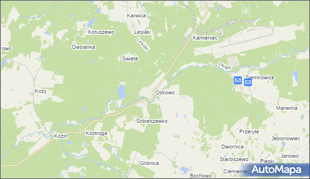 mapa Oskowo, Oskowo na mapie Targeo