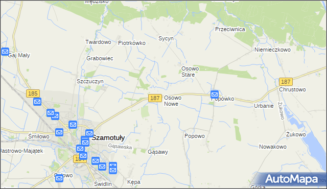 mapa Osowo Nowe, Osowo Nowe na mapie Targeo