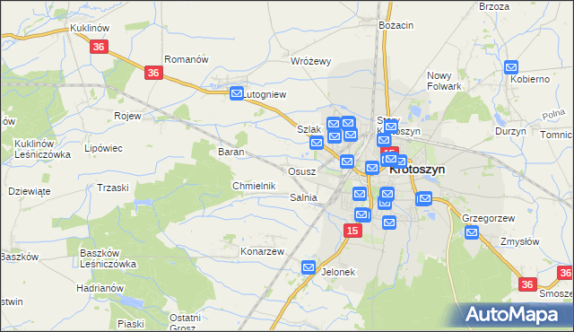 mapa Osusz, Osusz na mapie Targeo