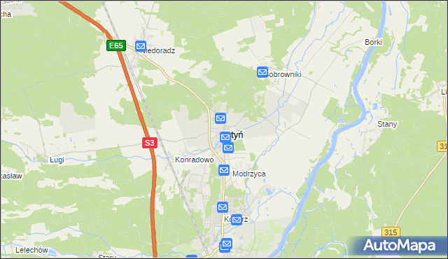 mapa Otyń, Otyń na mapie Targeo