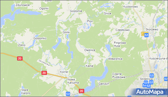 mapa Owśnice, Owśnice na mapie Targeo