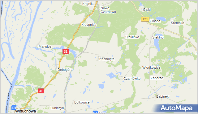 mapa Pacholęta, Pacholęta na mapie Targeo